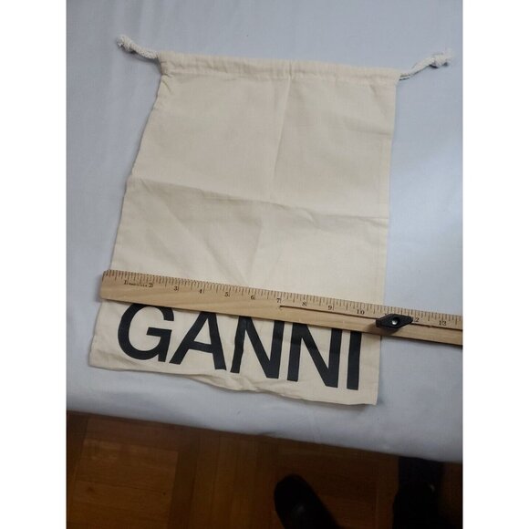 Ganni Logo Beige Drawstring Accessories Dust Bag Storage Protective Cover - Picture 4 of 9